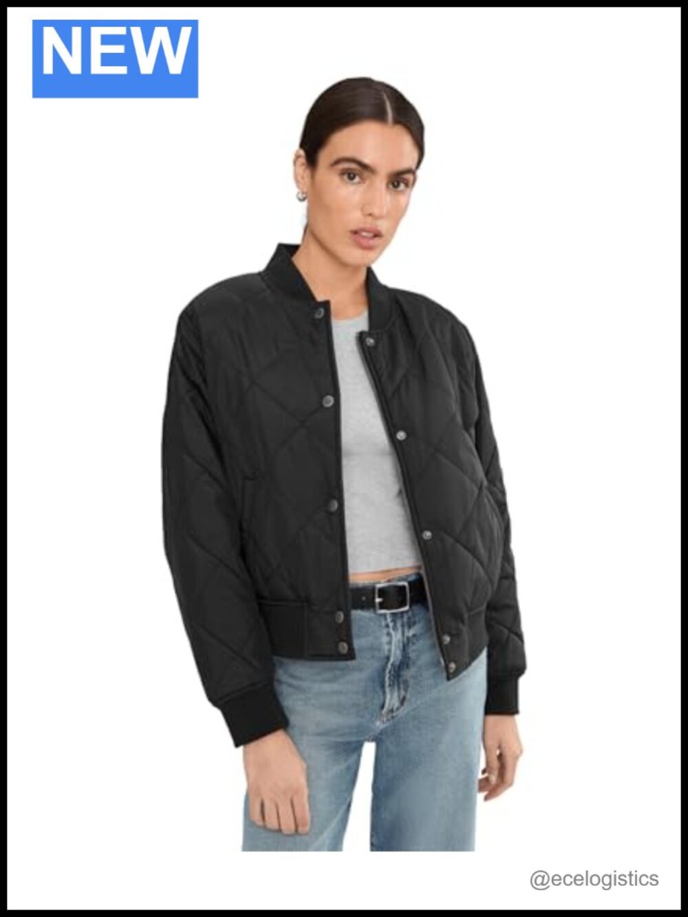 Levi's Women's Diamond Quilted Sherpa Lined Bomber Jacket - Black